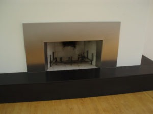 matte modern stainless steel fireplace surrounds