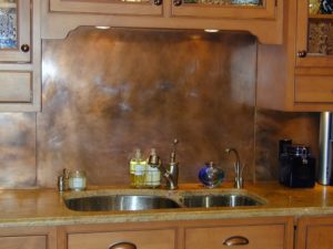 rustic copper backsplash wall panels