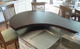 Curved Walnut Raised Bar Counter Top