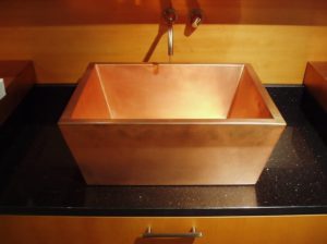 matte copper vessel custom sink