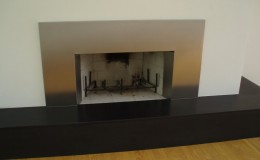 Modern Stainless Steel Fireplace Surround