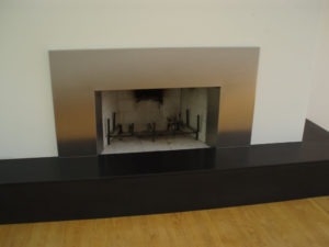 stainless steel fireplace surrounds