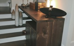 Character Grade Walnut Waterfall Style Console Table
