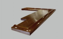Wide Plank Walnut Wood Bar Top and Rails
