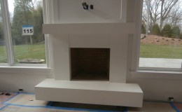 Traditional Fireplace Surround in White Concrete