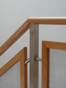 custom stainless steel and wood stair railing