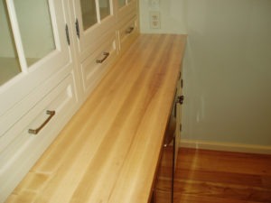 ash edge grain wood countertop butcher block in a pantry, butcher block, butcher block wood countertops
