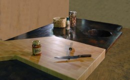 Maple End Grain Wood Contertop Cutting Board and Copper Countertop