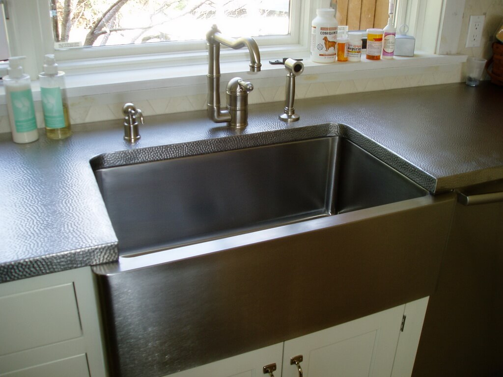 stainless counter top