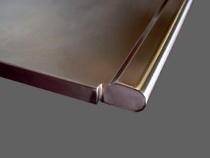 stainless steel, stainless steel countertop, brushed metal finish, marine edge profile, metal countertops
