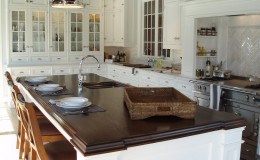 Classic White Kitchen Wood Countertops