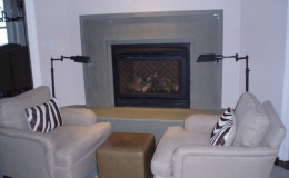 Concrete Fireplace Surround in Modern Home