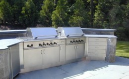 Grill Area of Stainless Steel Outdoor Kitchen