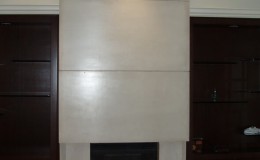 Stacked Chimney Style Concrete FIreplace Surround