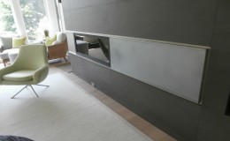 Modern Pewter Fireplace Surround in All Season Room