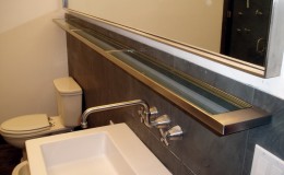 Stainless Steel Shelf with Glass Insert