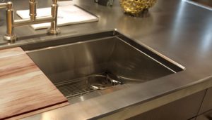 cold cast metal countertops, stainless steel countertops, bistro collection countertops 