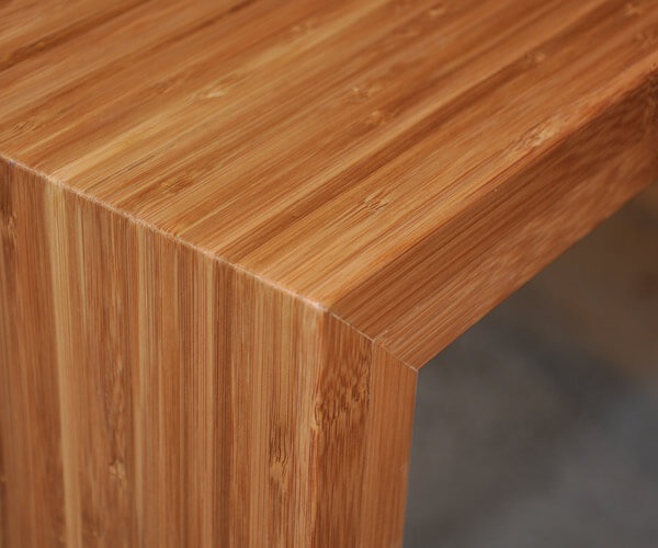 1 1/2" thick bamboo edge grain countertop. Caramelized bamboo with Marine Oil Finish and an eased-square edge.