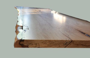 marine finish on live edge wood countertop, live edge top with marine finish, water-proof marine finish on live edge wood top