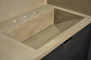 slant sink, concrete slant sink, engineered concrete sink, modern concrete